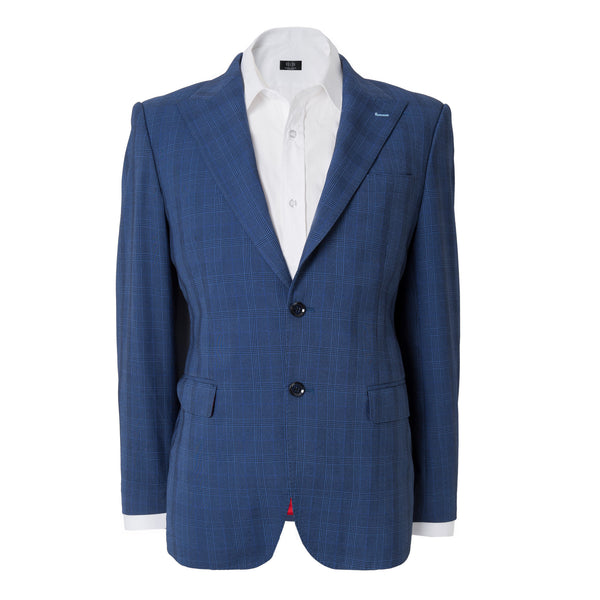 Custom Suit: Baynes Patterned Blue